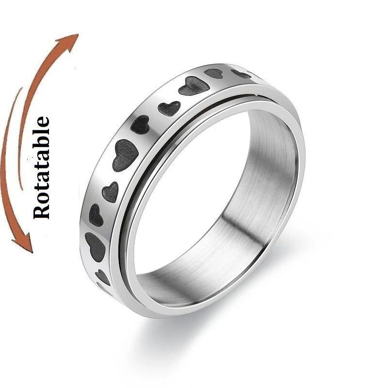 Bague Rotative Anti Stress Coeur