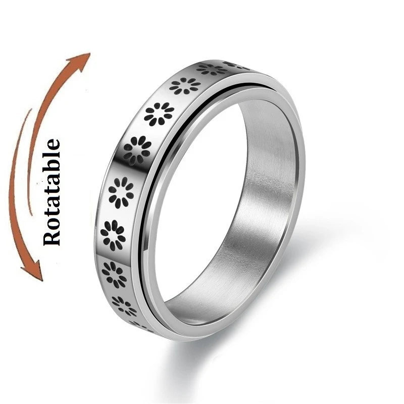 Bague Rotative Anti Stress Fleur
