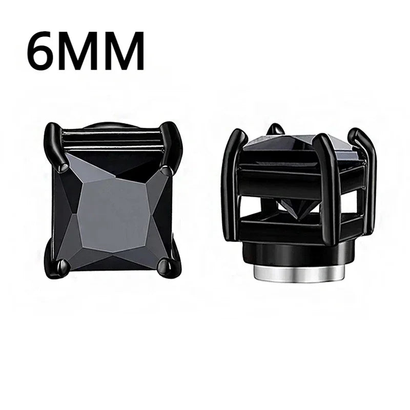 Boucle d'oreille aimanté noir_dent_6mm