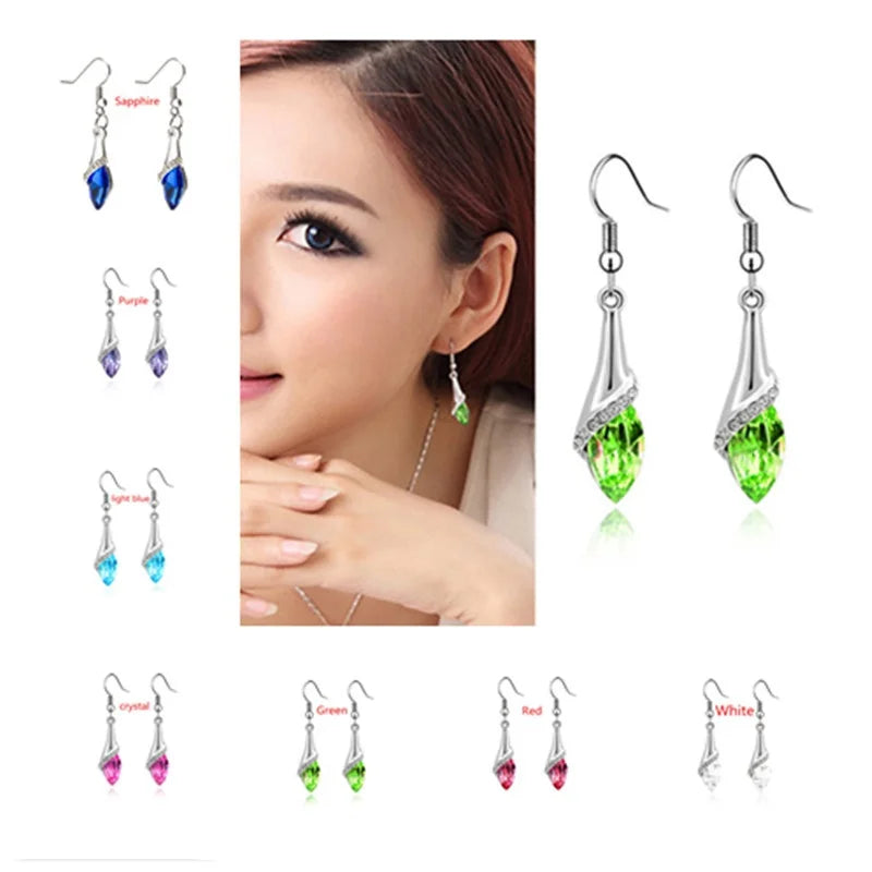 Boucles d'oreilles Goutte D'eau Cristal