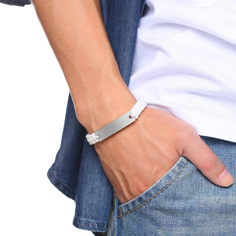 Bracelet all black homme personalisable Fasceum Nomine