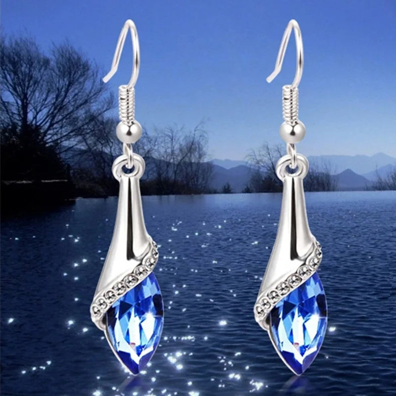 Boucles d'oreilles Goutte D'eau Cristal