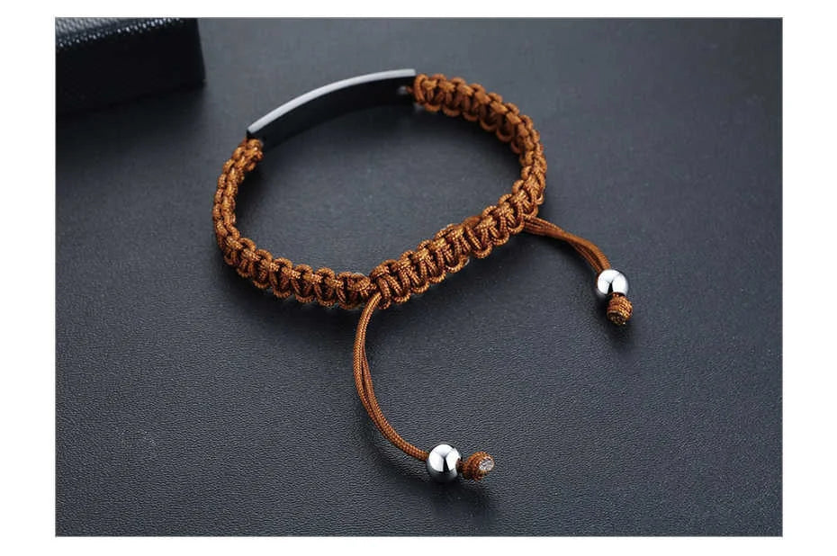 Bracelet all black homme personalisable Fasceum Nomine