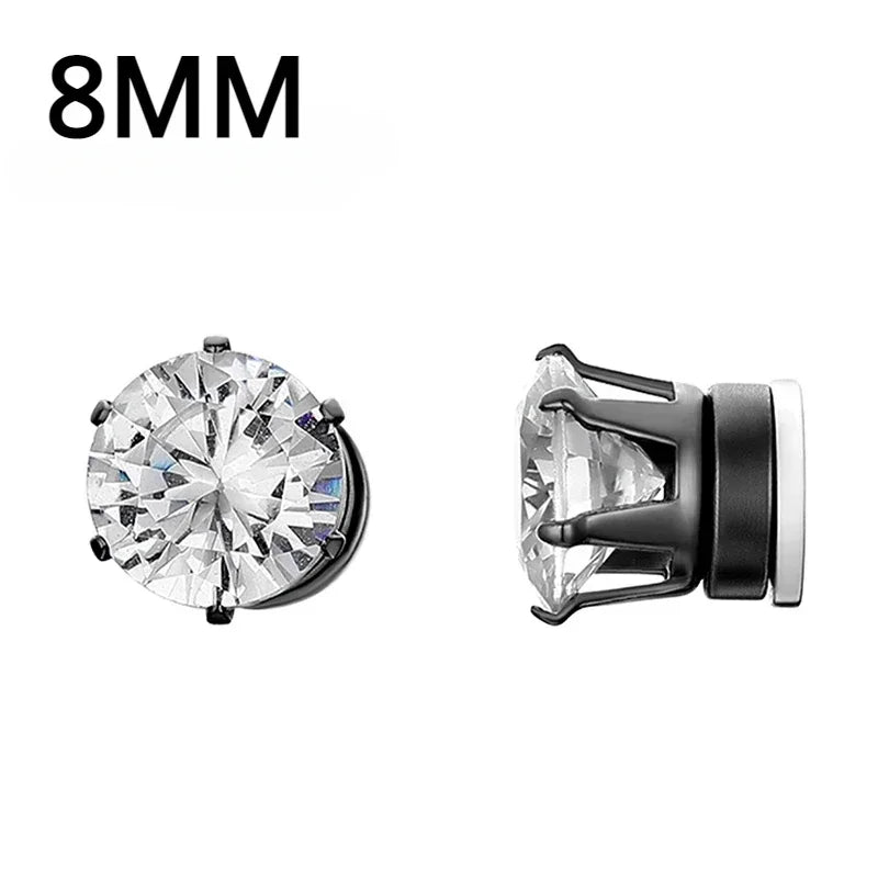 Boucles D'oreilles Aimanté Homme Crystal à Couronné