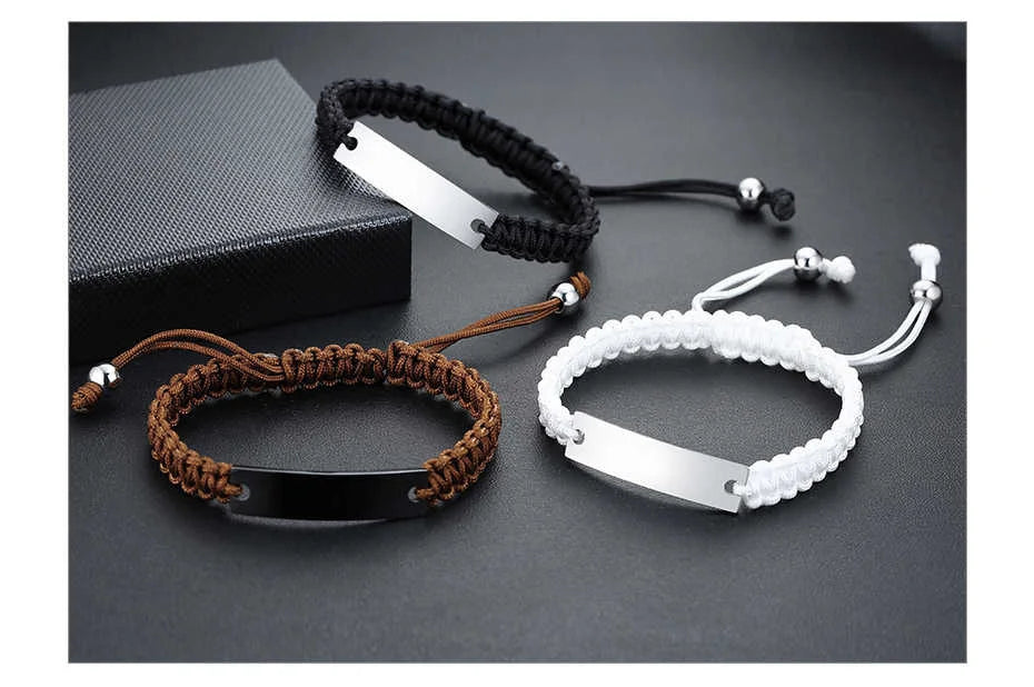 Bracelet all black homme personalisable Fasceum Nomine