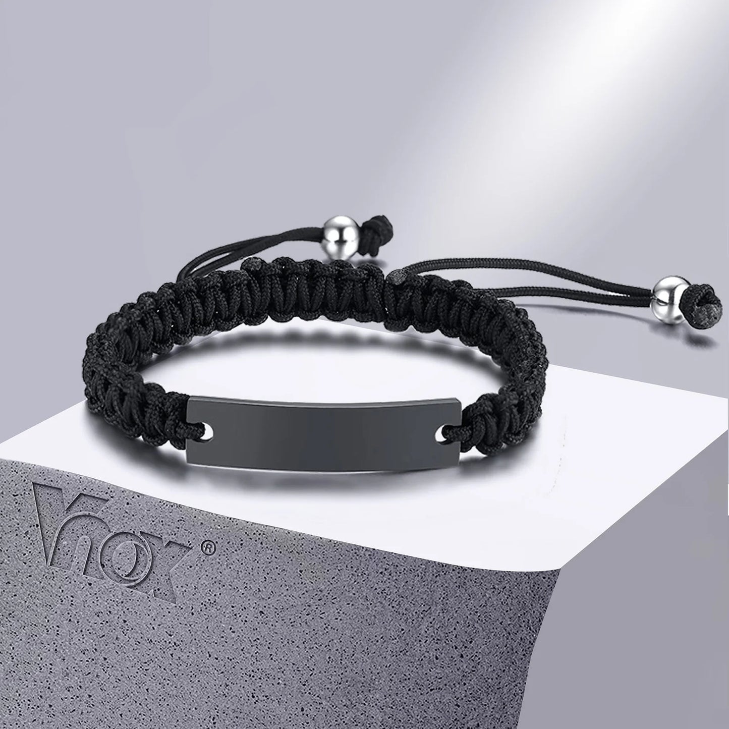 Bracelet all black homme personalisable Fasceum Nomine