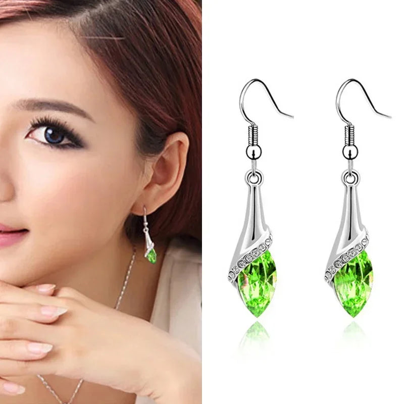 Boucles d'oreilles Goutte D'eau Cristal