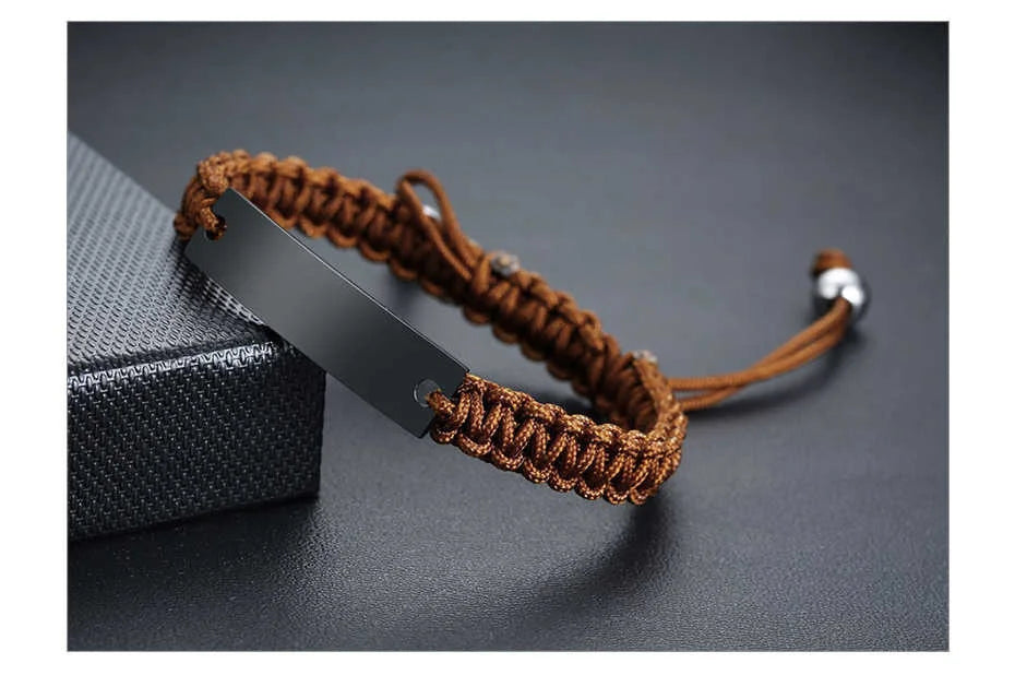 Bracelet all black homme personalisable Fasceum Nomine