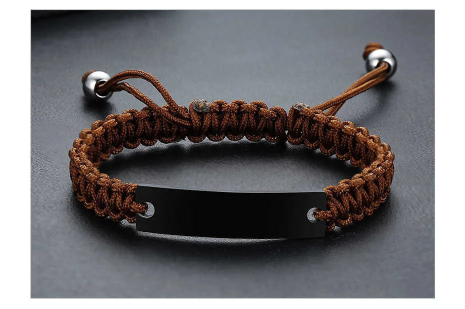 Bracelet all black homme personalisable Fasceum Nomine