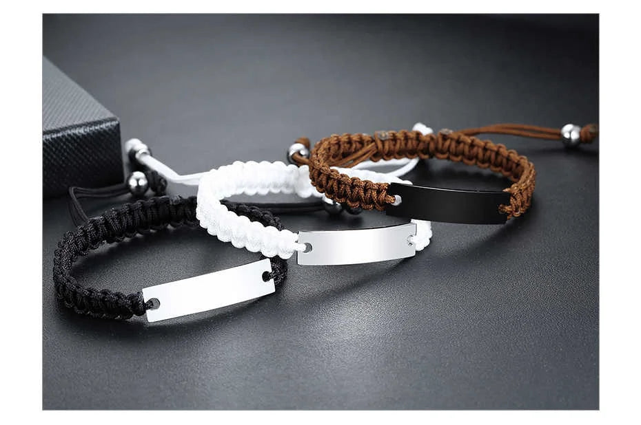 Bracelet all black homme personalisable Fasceum Nomine