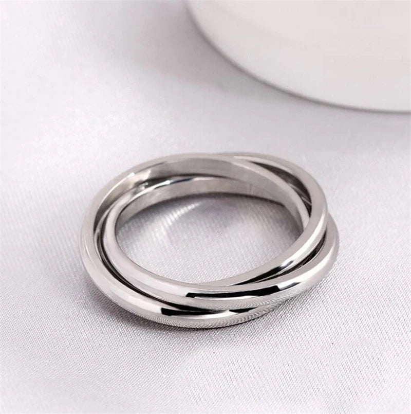 Bague Rotative Anti Stress Triple Silver