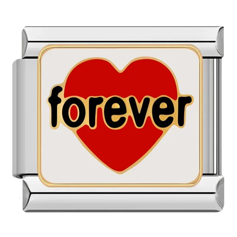 Italian Charm Argenté Coeur Forever