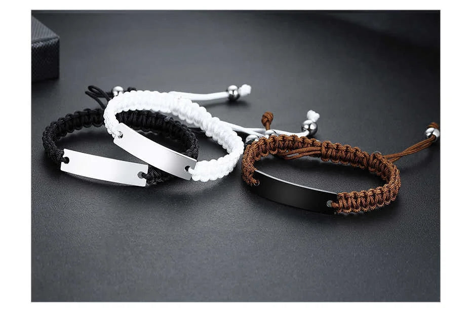 Bracelet all black homme personalisable Fasceum Nomine