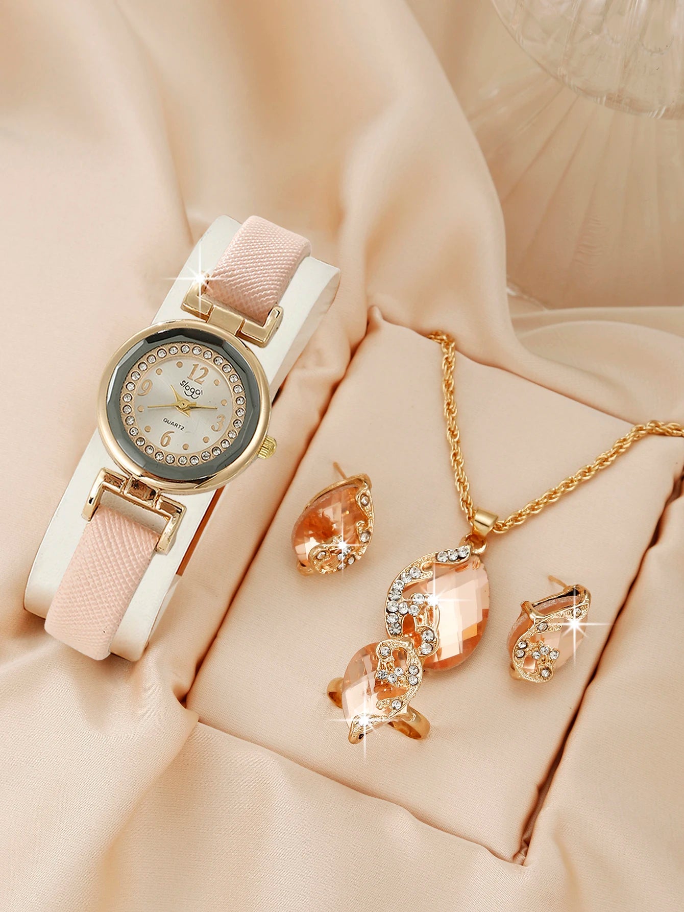 Ensemble Montre, Collier, Boucles d'oreilles QWARTZ