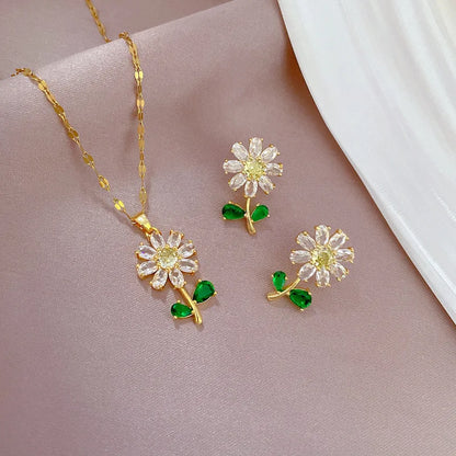 Ensemble Collier, Boucles d'oreilles Flora