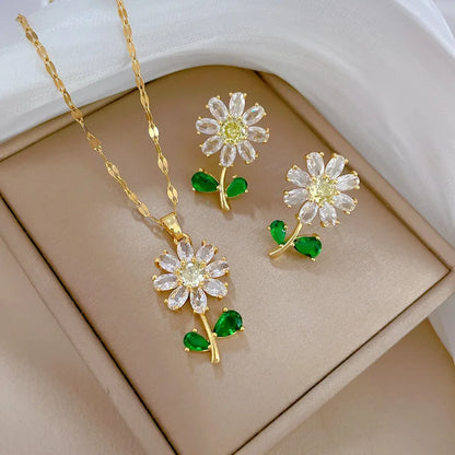 Ensemble Collier, Boucles d'oreilles Flora